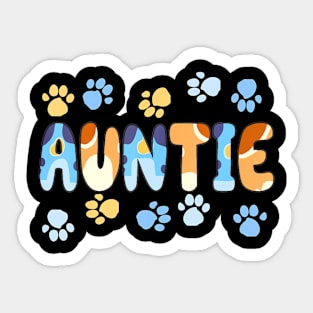 Auntie Of The Birthday Boy Girl Dog Family Matching Sticker